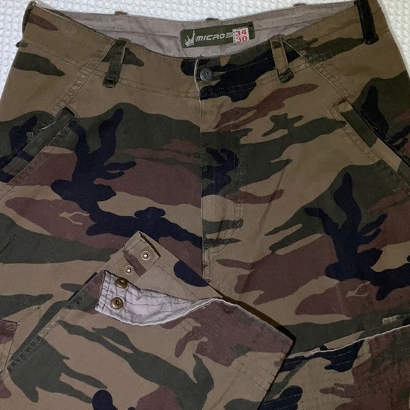 Men’s, Micros, 100% Cotton Camoflauge Utility Outdoor Pants 34 X 30, NWOT! - Picture 2 of 14
